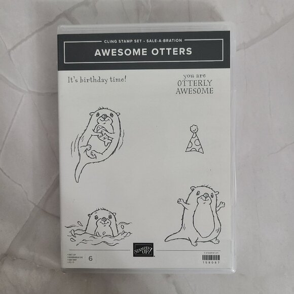 Stampin Up Awesome Otters - Party Puffins - Thanks A Bunch - Lot of 3 Stamp Sets - Picture 6 of 7